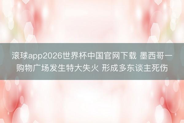 滚球app2026世界杯中国官网下载 墨西哥一购物广场发生特大失火 形成多东谈主死伤