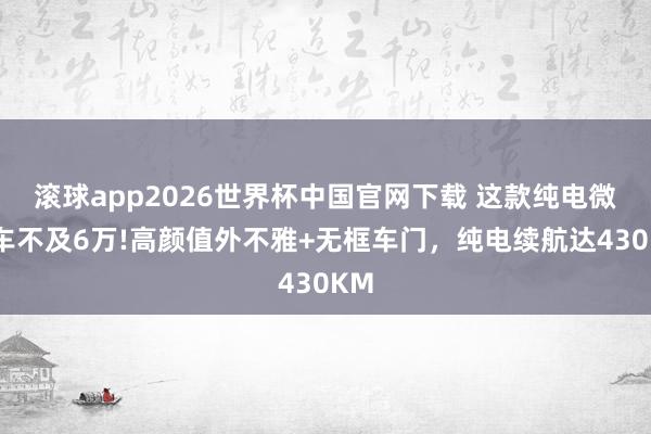滚球app2026世界杯中国官网下载 这款纯电微型车不及6万!高颜值外不雅+无框车门,纯电续航达430KM